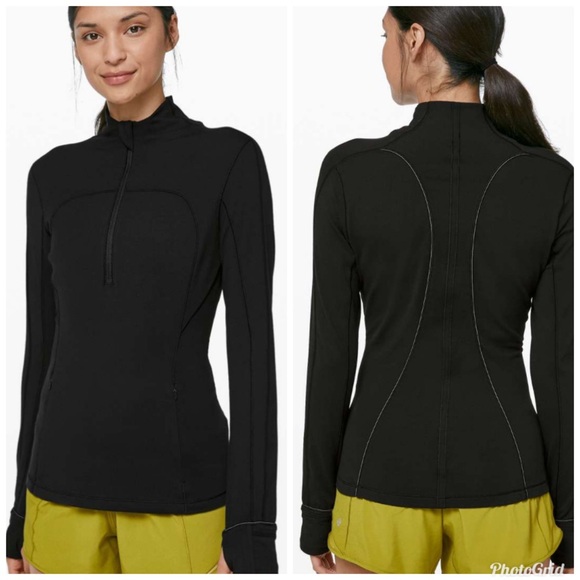 Lululemon Run Briskly 1/2 Zip Black Pullover Running Jacket 8 - Picture 1 of 9
